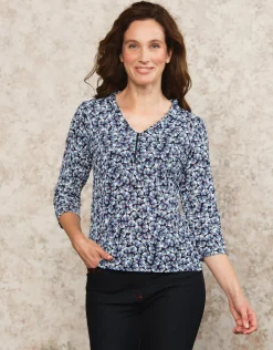 Christine Laure T-shirts|Hauts*T-shirt bleu imprimé