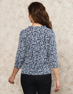 Christine Laure T-shirts|Hauts*T-shirt bleu imprimé