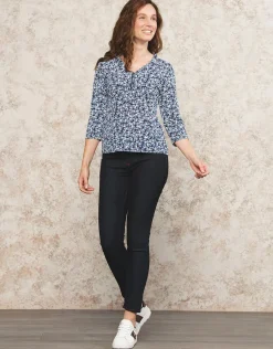 Christine Laure T-shirts|Hauts*T-shirt bleu imprimé