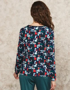 Christine Laure T-shirts|Hauts*T-shirt bleu motif