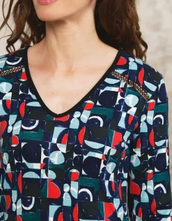 Christine Laure T-shirts|Hauts*T-shirt bleu motif