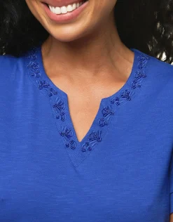Christine Laure T-shirts|Hauts*T-shirt bleu roi coton