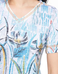 Christine Laure T-shirts|Hauts*T-shirt bleu strass