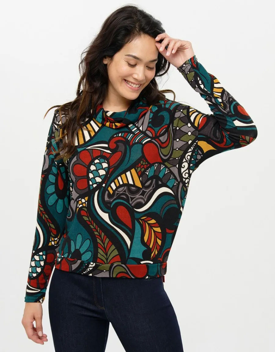 Christine Laure T-shirts|Hauts*T-shirt chaud bleu motif