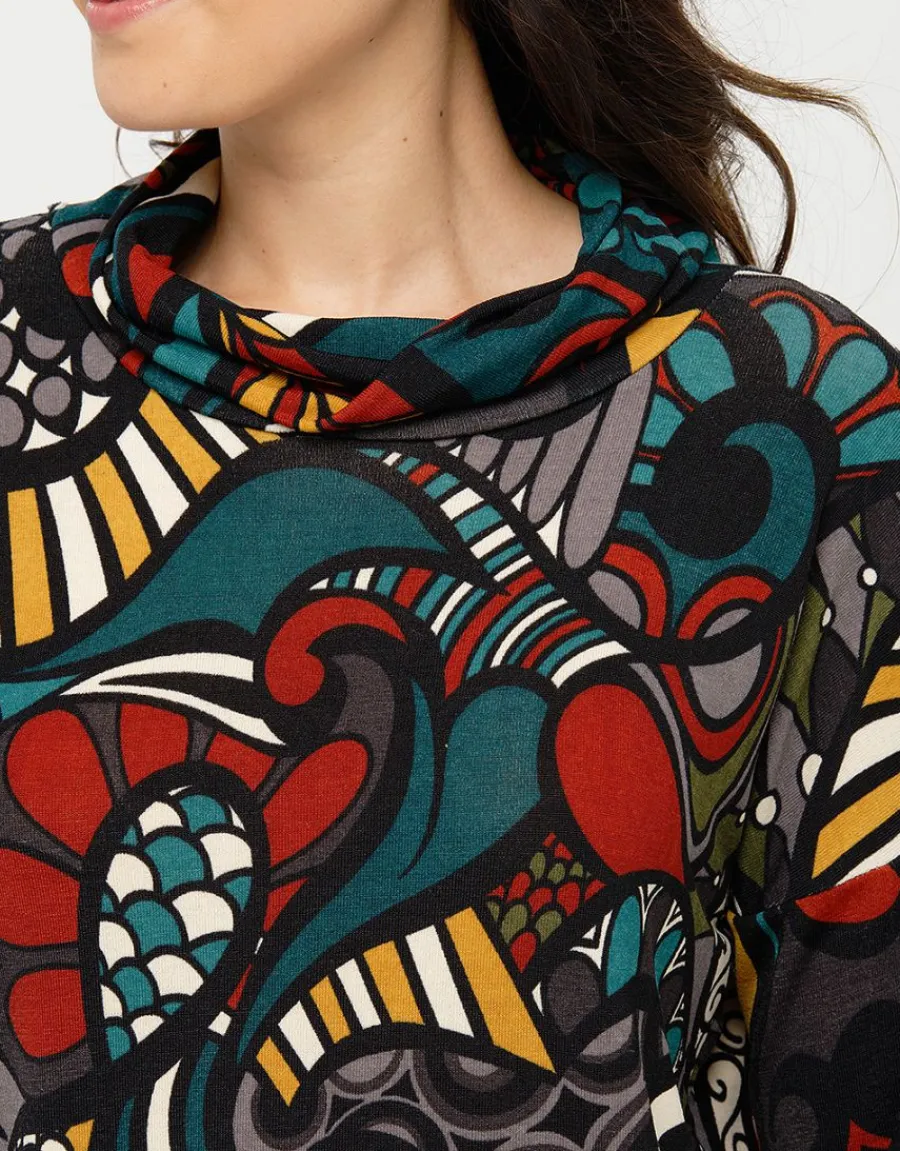 Christine Laure T-shirts|Hauts*T-shirt chaud bleu motif