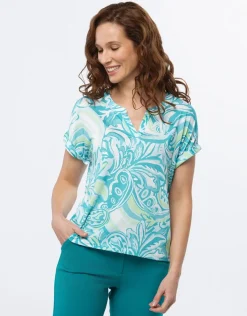 Christine Laure T-shirts|Hauts*T-shirt chic imprimé bleu