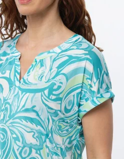 Christine Laure T-shirts|Hauts*T-shirt chic imprimé bleu