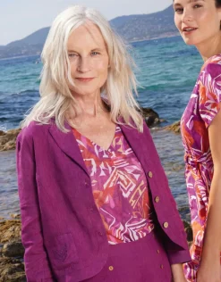 Christine Laure Hauts|T-shirts*T-shirt chic violet motif