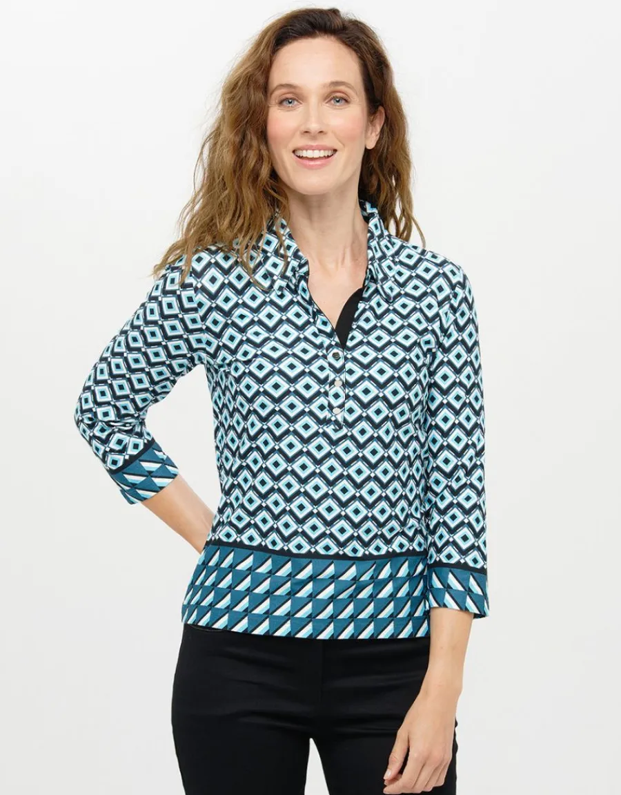 Christine Laure T-shirts|Hauts*T-shirt col chemise bleu