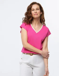 Christine Laure T-shirts|Hauts*T-shirt coton fuchsia