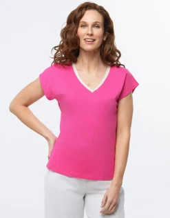 Christine Laure T-shirts|Hauts*T-shirt coton fuchsia