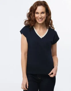 Christine Laure T-shirts|Hauts*T-shirt coton marine
