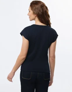 Christine Laure T-shirts|Hauts*T-shirt coton marine