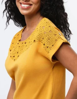 Christine Laure T-shirts|Hauts*T-shirt coton ocre