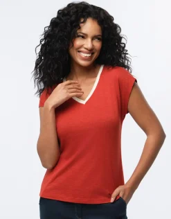 Christine Laure T-shirts|Hauts*T-shirt coton terracotta