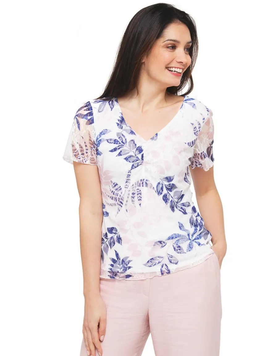 Christine Laure T-shirts|Hauts*T-shirt dentelle blanc