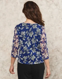 Christine Laure T-shirts|Hauts*T-shirt dentelle bleu