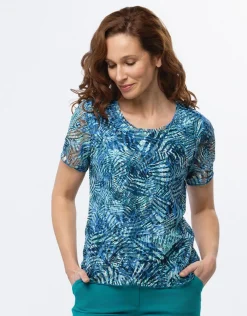 Christine Laure T-shirts|Hauts*T-shirt dentelle bleu