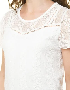 Christine Laure T-shirts|Hauts*T-shirt dentelle écru