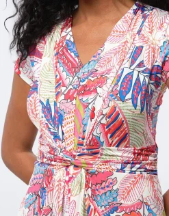 Christine Laure T-shirts|Hauts*T-shirt drapé motif rose