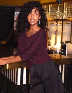 Christine Laure Chemisiers & Blouses|Hauts*T-shirt drapé noir rose