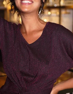 Christine Laure Chemisiers & Blouses|Hauts*T-shirt drapé noir rose