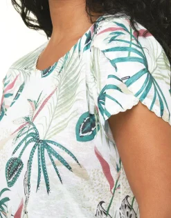 Christine Laure T-shirts|Hauts*T-shirt feuillage blanc