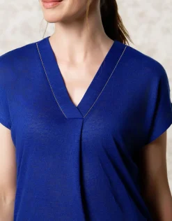 Christine Laure T-shirts|Hauts*T-shirt fluide bleu dur