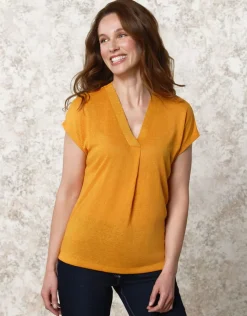 Christine Laure T-shirts|Hauts*T-shirt fluide ocre