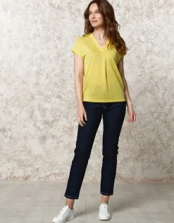 Christine Laure T-shirts|Hauts*T-shirt fluide vert anis