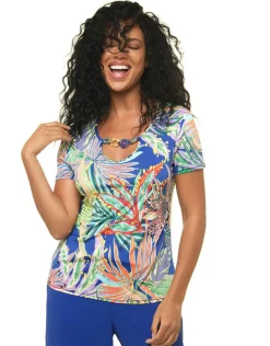 Christine Laure T-shirts|Hauts*T-shirt imprimé bleu