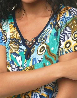 Christine Laure T-shirts|Hauts*T-shirt imprimé bleu