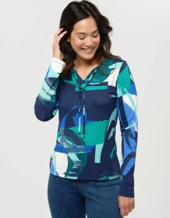 Christine Laure T-shirts|Hauts*T-shirt imprimé bleu vert