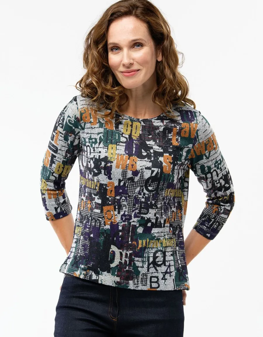 Christine Laure T-shirts|Hauts*T-shirt imprimé noir vert