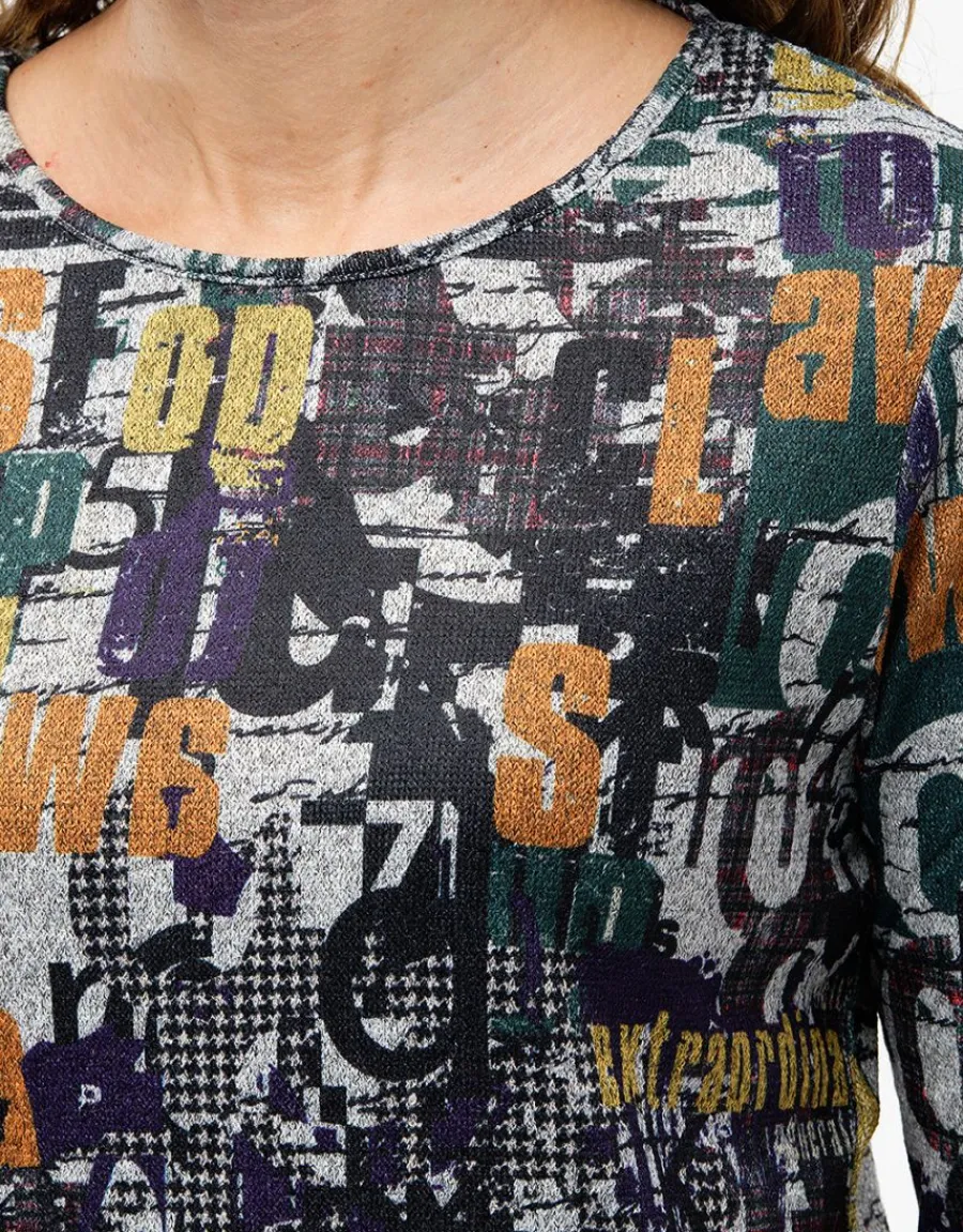 Christine Laure T-shirts|Hauts*T-shirt imprimé noir vert