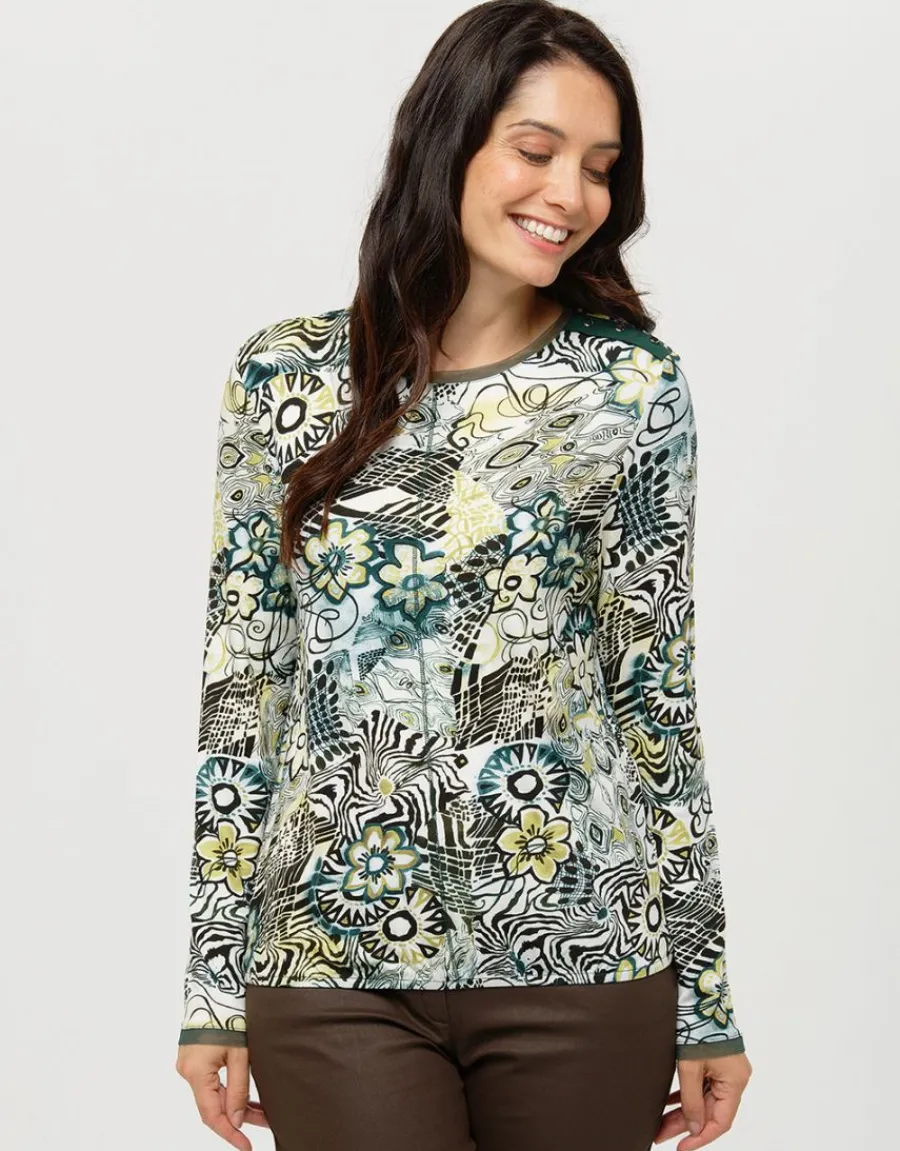 Christine Laure T-shirts|Hauts*T-shirt imprimé vert