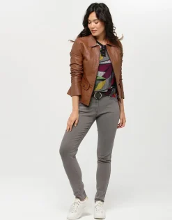 Christine Laure T-shirts|Hauts*T-shirt kaki rose motifs