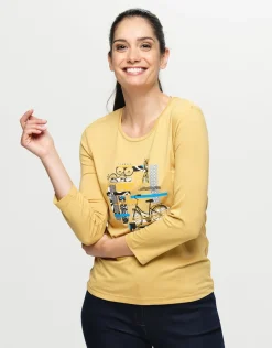 Christine Laure T-shirts|Hauts*T-shirt motif ocre