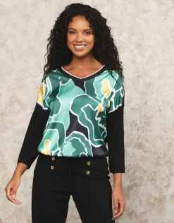 Christine Laure T-shirts|Hauts*T-shirt motif vert noir