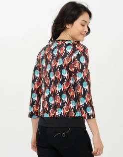 Christine Laure T-shirts|Hauts*T-shirt noir à motifs