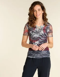 Christine Laure T-shirts|Hauts*T-shirt noir en résille