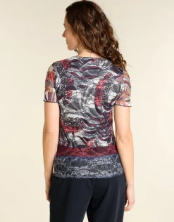 Christine Laure T-shirts|Hauts*T-shirt noir en résille