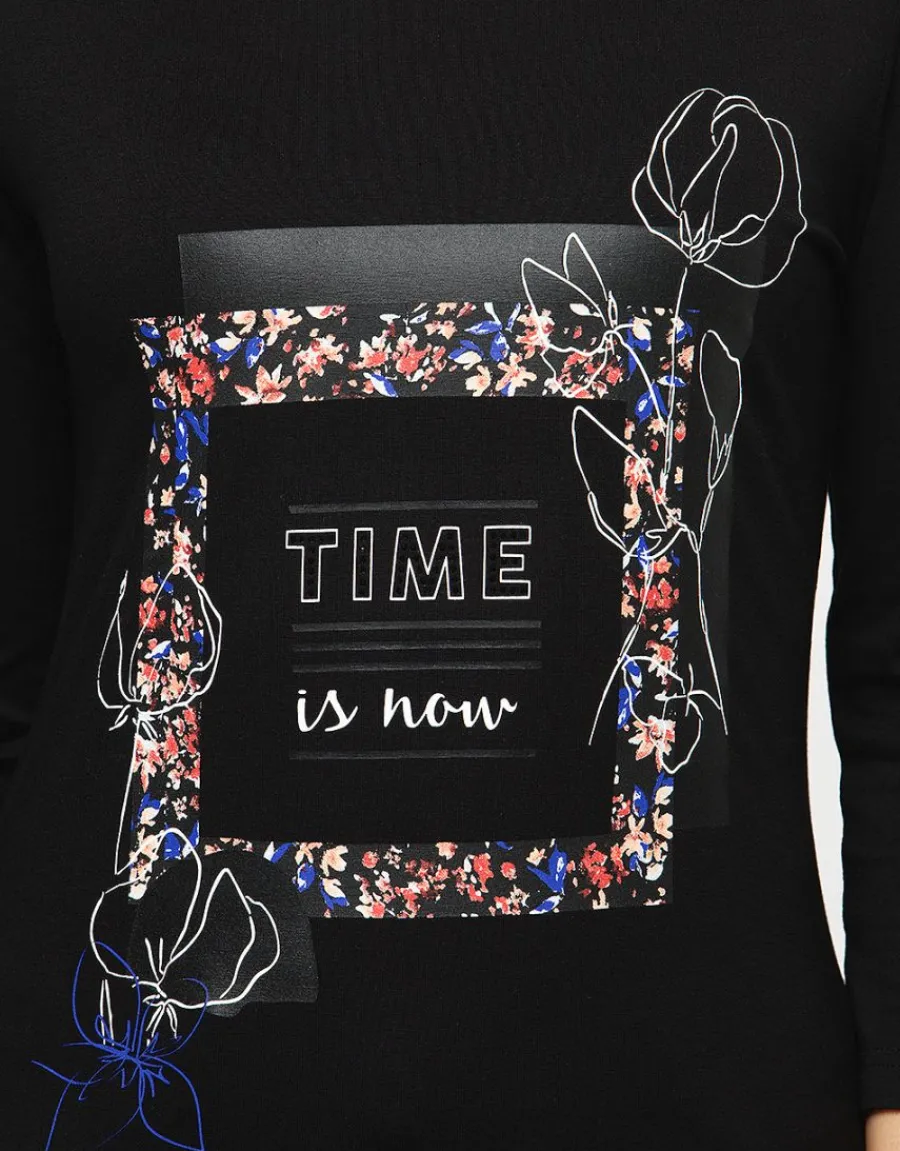 Christine Laure T-shirts|Hauts*T-shirt noir imprimé