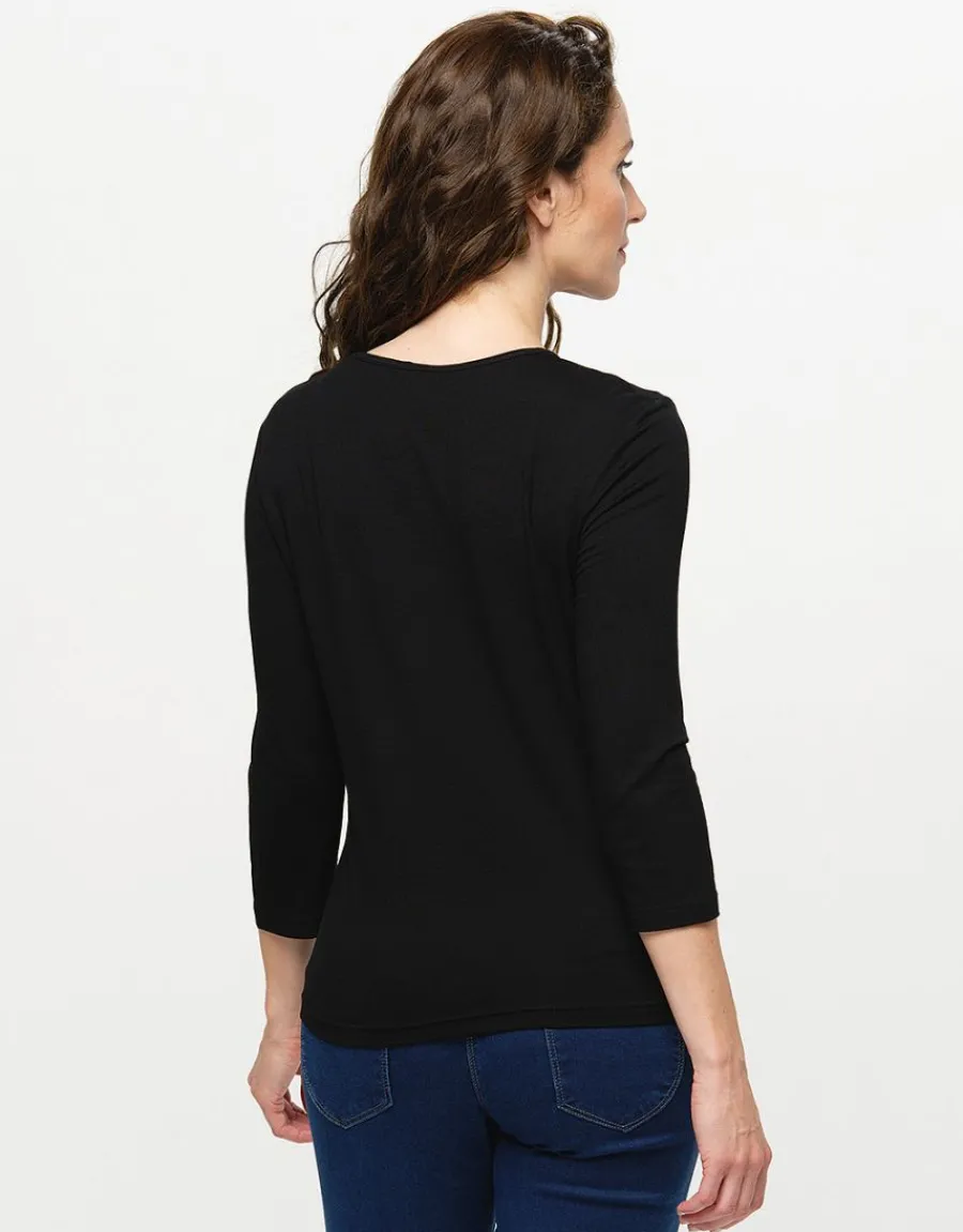 Christine Laure T-shirts|Hauts*T-shirt noir imprimé