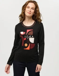 Christine Laure T-shirts|Hauts*T-shirt noir motif pop