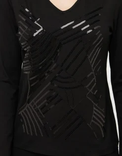 Christine Laure T-shirts|Hauts*T-shirt noir sequins