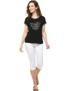 Christine Laure T-shirts|Hauts*T-shirt noir strass