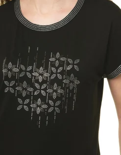 Christine Laure T-shirts|Hauts*T-shirt noir strass