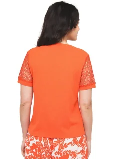Christine Laure Chemisiers & Blouses|Hauts*T-shirt orange créponné
