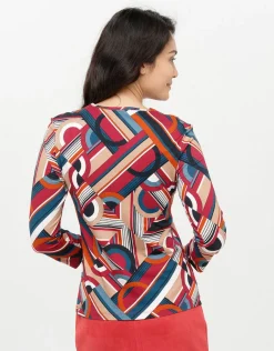 Christine Laure T-shirts|Hauts*T-shirt rouge géométrique